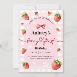 Berry First Birthday-inbjudan Inbjudningar