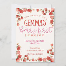 Berry First Birthday-inbjudan