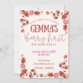 Berry First Birthday-inbjudan Inbjudningar