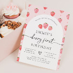 Berry First Birthday-inbjudan | Jordgubbar Inbjudningar<br><div class="desc">Berry First Birthday-inbjudan. Redot att vara personlig av dig!</div>
