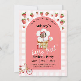 Berry First Birthday-inbjudan med foto Inbjudningar