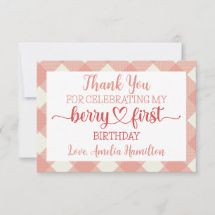 Berry First Birthday - kort - tack