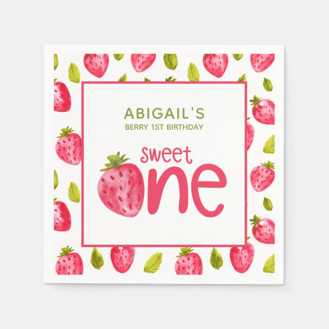 Berry First Birthday Pappersservett (Framsidan)
