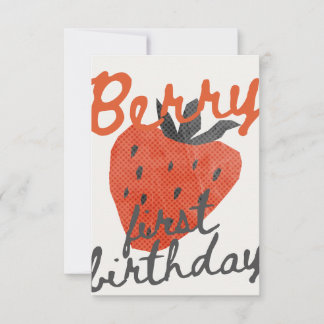 Berry First Birthday Party Invitation Inbjudningar