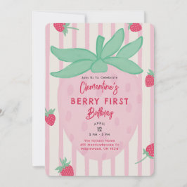 Berry First Birthday Party Invitation Inbjudningar