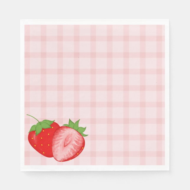 Berry First Birthday Party Napkins Pappersservett (Framsidan)