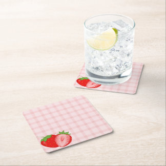 Berry First Birthday Party Underlägg Papper Kvadrat