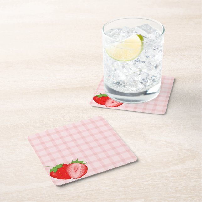 Berry First Birthday Party  Underlägg Papper Kvadrat (Insitu)