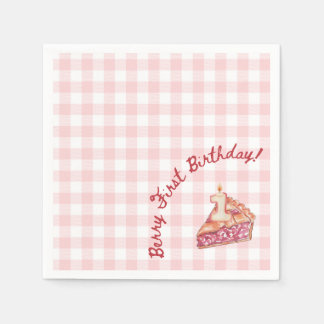 Berry First Birthday Picnic Thmet Napkin Pappersservett