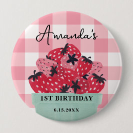 Berry First Birthday Pin - Jordgubbe Knapp