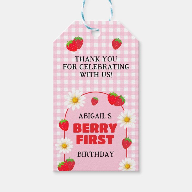 BERRY FIRST BIRTHDAY  PRESENTETIKETT (Framsidan)
