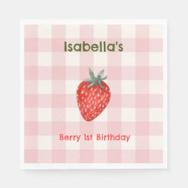 Berry First Birthday Rosa & Play Party Napkins Pappersservett