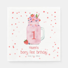 Berry First Birthday Smoothie Pappersservett