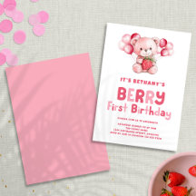 Berry First Birthday Strawberry 1:a födelsedag