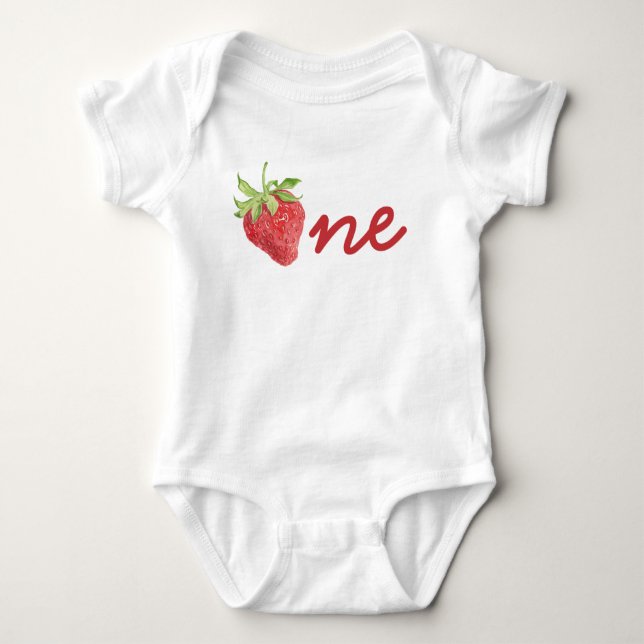 Berry First Birthday Strawberry 1st Birthday Girl T Shirt (Framsida)
