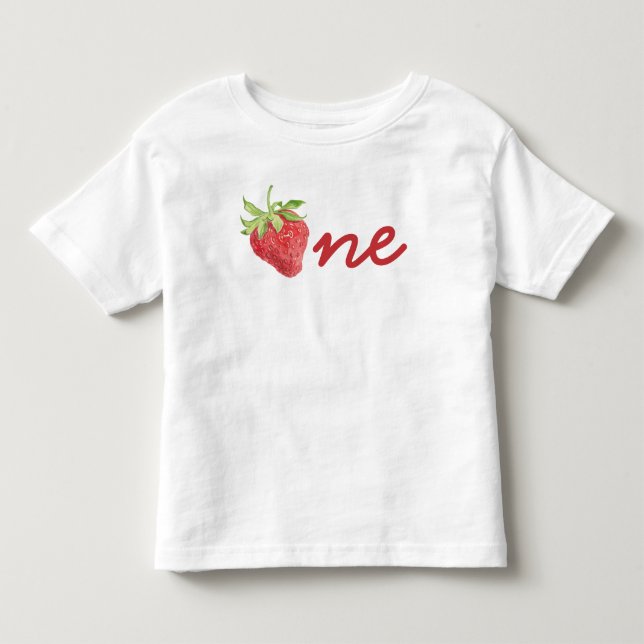 Berry First Birthday Strawberry 1st Birthday Girl T Shirt (Framsida)