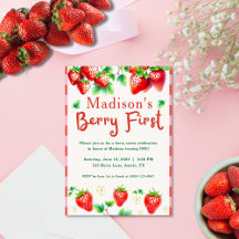 Berry First Birthday - Strawberry 1st Girl Party