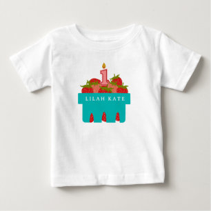 Berry First Birthday Strawberry Basket T Shirt