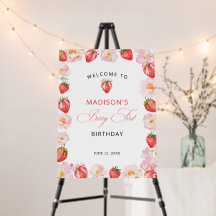 Berry First Birthday Strawberry Bow Welcome