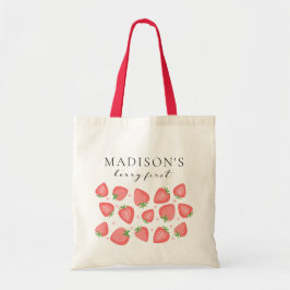 Berry First Birthday Strawberry Kids Tote Bag Tygkasse