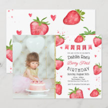 Berry First Birthday Strawberry Photo