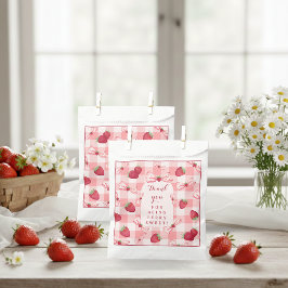 Berry First Birthday Strawberry Red Gingham Bows