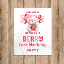 Berry First Birthday Strawberry Välkommen till par