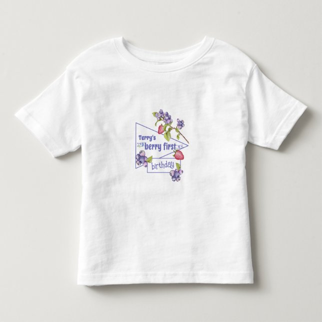 Berry First Birthday T Shirt (Framsida)