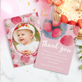 Berry First Birthday Thank You Card Tack Kort
