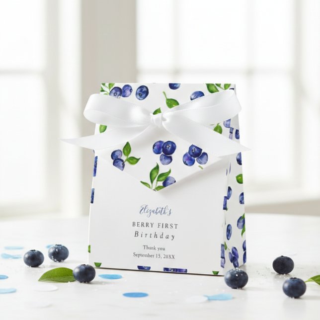 Berry First Birthday Watercolor Blueberry Cute Presentaskar (Skapare uppladdad)
