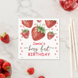 Berry First Birthday Watercolor Pappersservett