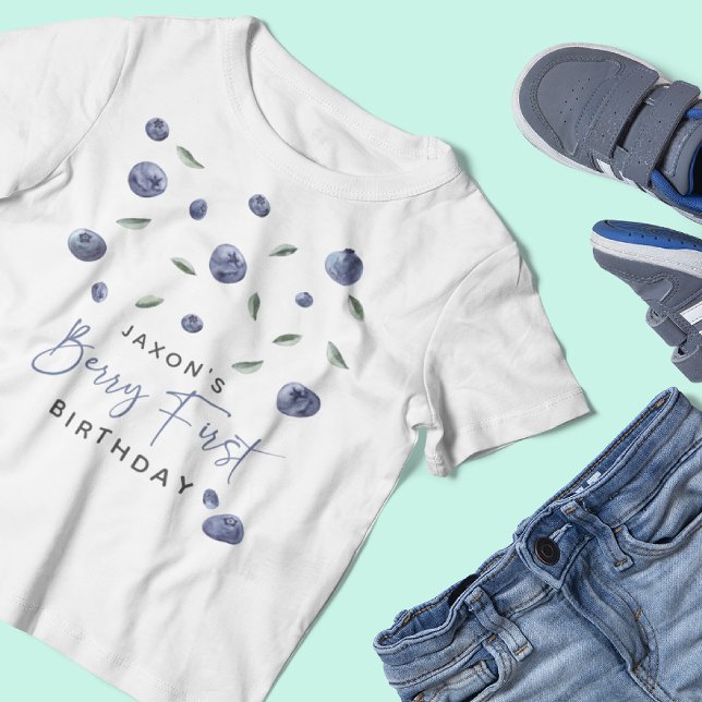 'Berry First' Blåbär 1-års födelsedag T Shirt (Skapare uppladdad)