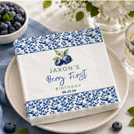 Berry First Blåbär 1-års födelsedagsfest Pappersservett