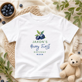 Berry First Blåbär 1-års födelsedagsfest T Shirt