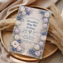 Berry First Blue Floral Garden 1st Birthday