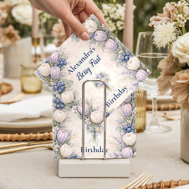 Berry First Blue Floral Garden 1st Birthday Pappersservett