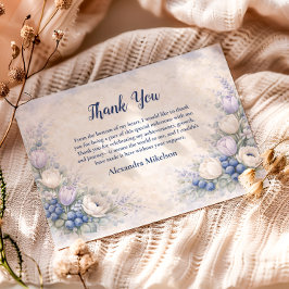 Berry First Blue Floral Garden 1st Birthday Tack Kort