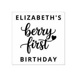 Berry First Cute 1:a födelsedag Jordgubbsflicka Stämpel