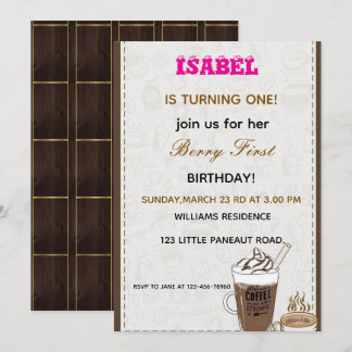 Berry First födelsedagsinbjudan Julkort