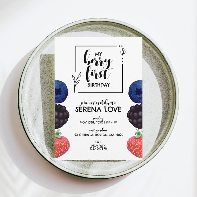 Berry First | Första födelsedag | Blandad berry |  Inbjudningar (Skapare uppladdad)