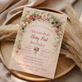 Berry First Garden 1st Birthday Inbjudningar