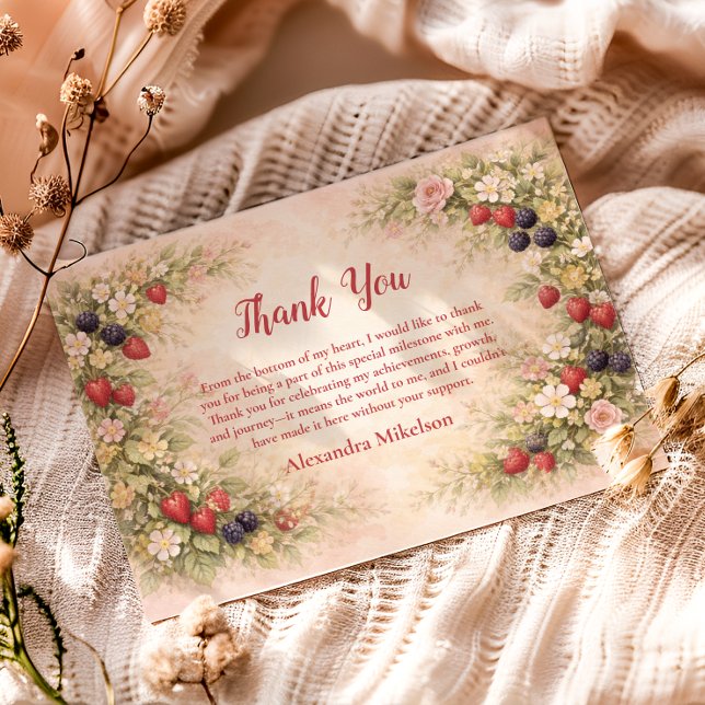 Berry First Garden 1st Birthday Tack Kort (Skapare uppladdad)