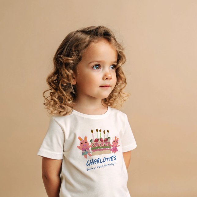 Berry First Grattis på födelsedagen Bunnies och Ca T Shirt (Skapare uppladdad)