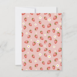 Berry First Jordgubbsinspirerade födelsedagsinbjud Inbjudningar