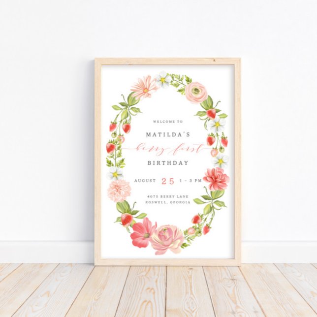 Berry First Strawberry 1:a födelsedag | Välkommen Poster (Skapare uppladdad)