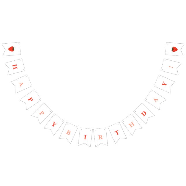 Berry First Strawberry Birthday Vimplar (Alla)