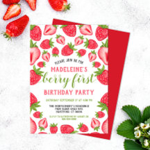 Berry First Strawberry Cute Anpassningsbar 1:a föd