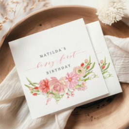 Berry First Strawberry Sommar 1:a födelsedag | Pappersservett