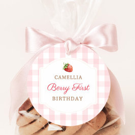 Berry First Strawberry Sylt 1:a födelsedagen Party Gåvor Etiketter