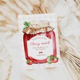 Berry First Strawberry Sylt 1:a födelsedagen Party Tack Kort